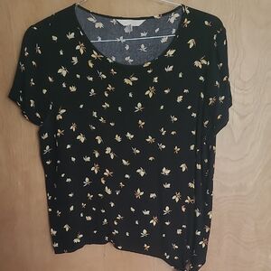 Floral Black Women's Top